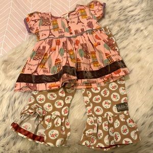 Matilda Jane top and ruffle pants, size 4